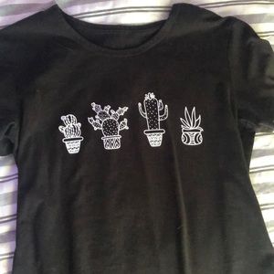 Black plant t-shirt
